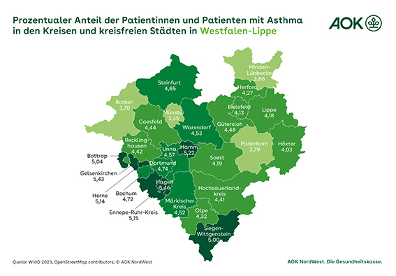 Neue Studie zeigt: Rückgang der Asthma-Erkrankten in Westfalen-Lippe 