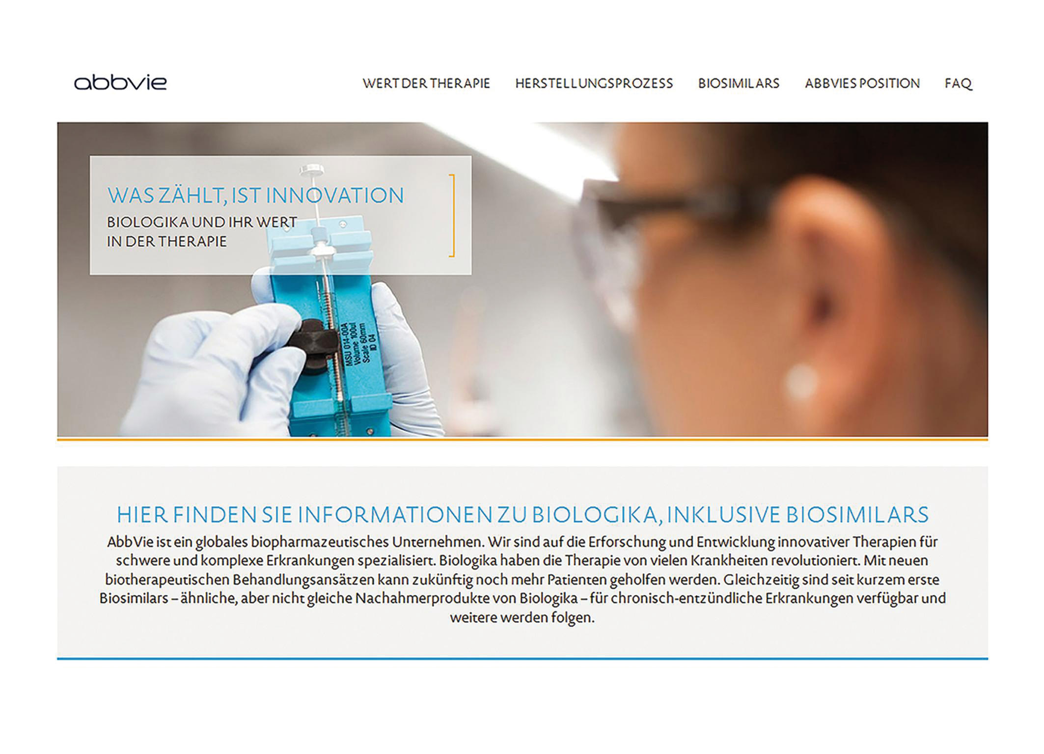 AbbVie mit neuer Website über Biologika und Biosimilars